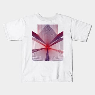 Geometric lineart red minimalist Kids T-Shirt